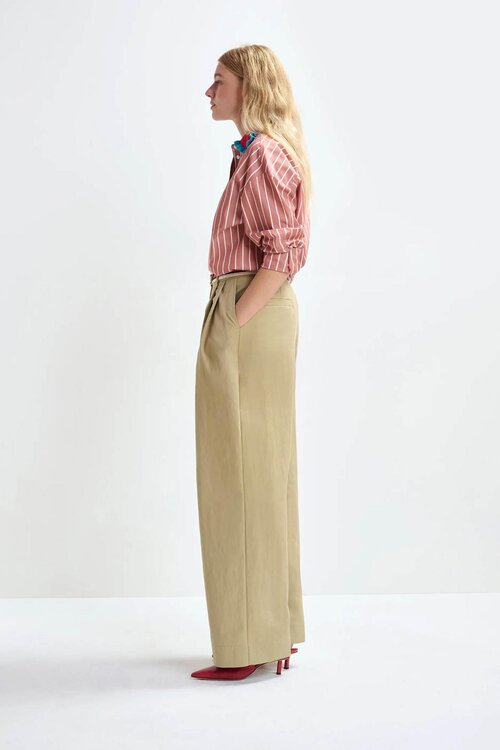 Essentiel Antwerp Camel Wide Leg Pantalon