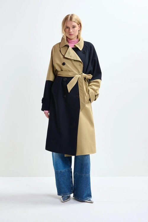Essentiel Antwerp Camel Block Trenchcoat