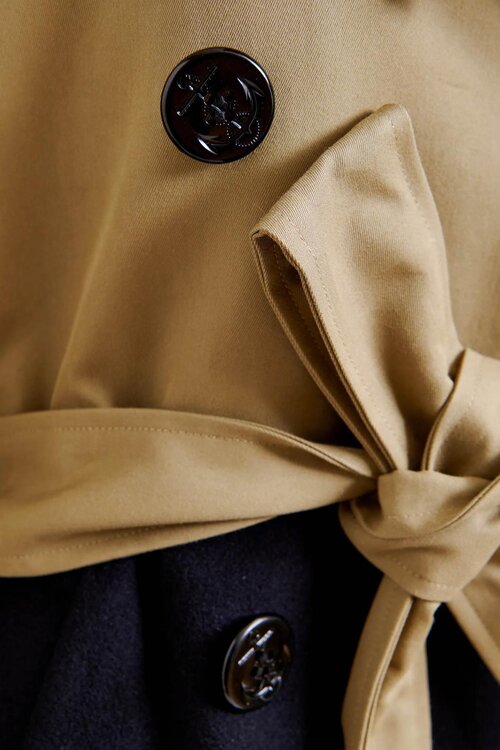 Essentiel Antwerp Camel Block Trenchcoat