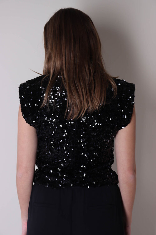 Co'couture Black Roslyn Sequin Top