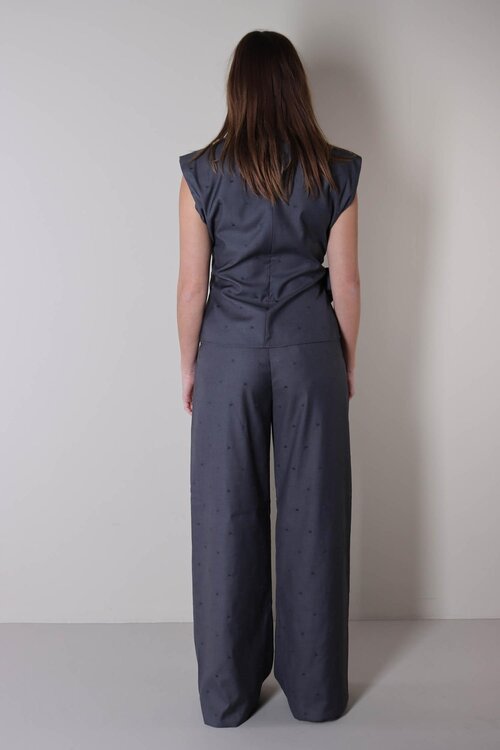 Co'couture Donkergrijs Saga Pleat Pant