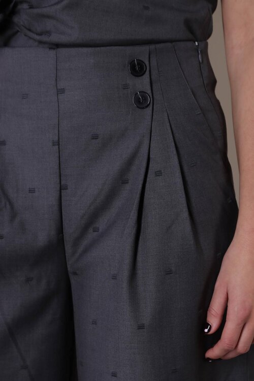 Co'couture Donkergrijs Saga Pleat Pant