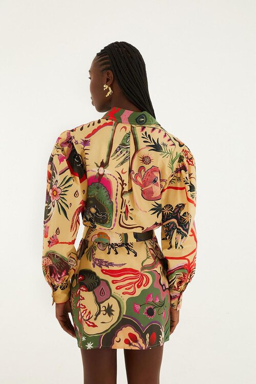 Farm Rio Beige Mini Jurk