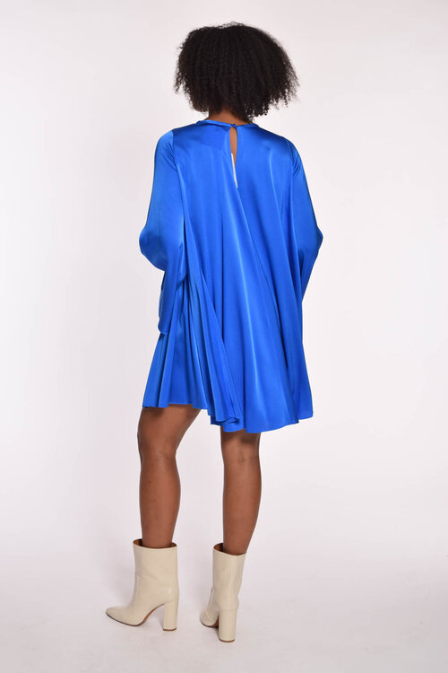 Forte_Forte Blue Stretch Heavy Slik Satin Mini