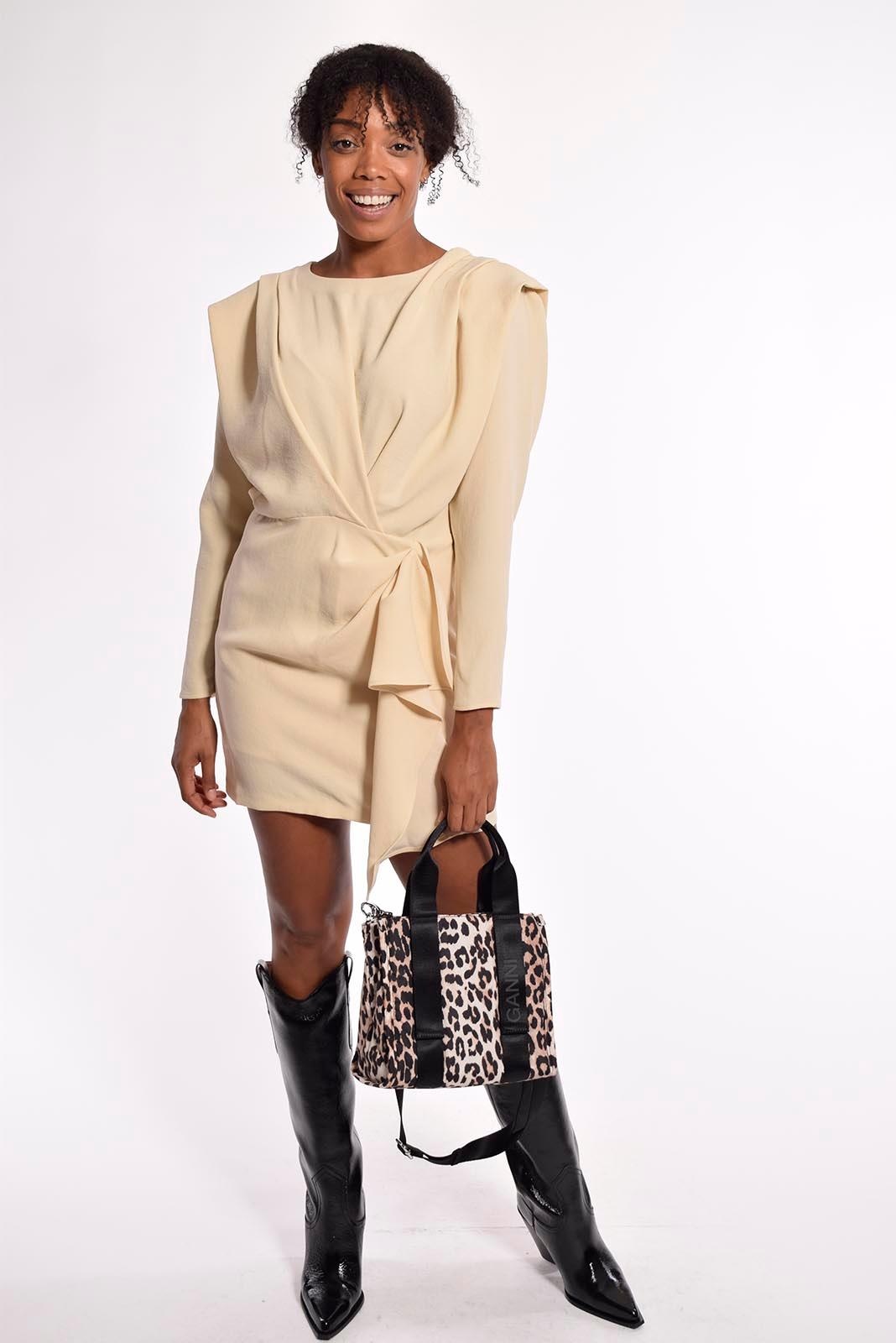 IRO Beige Mini Dress Mitzi | Sinds 1954 - Van Dort Mode