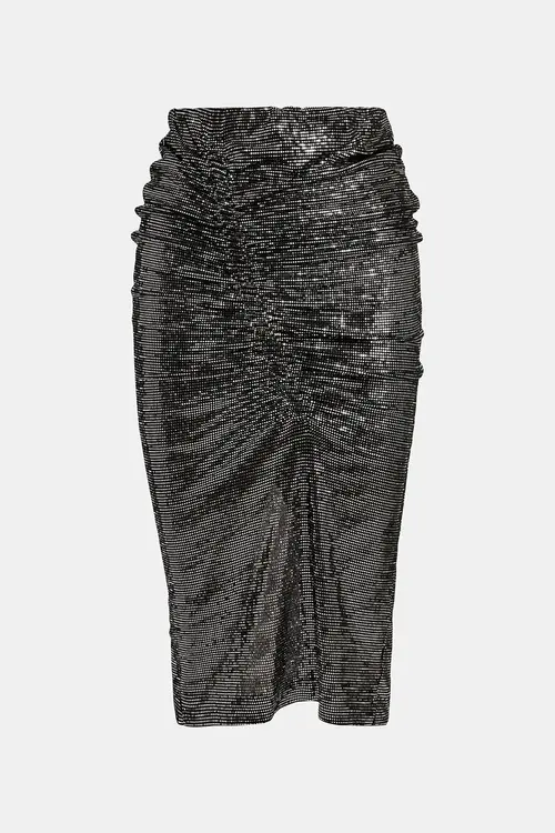 Essentiel Antwerp Silver Glitter Midi Rok