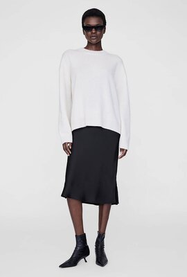 Anine Bing Black Bar Silk Skirt