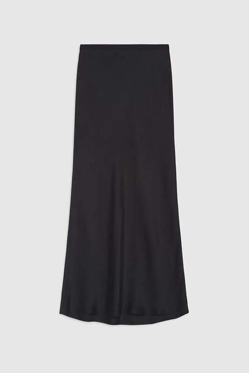 Anine Bing Black Bar Silk Skirt