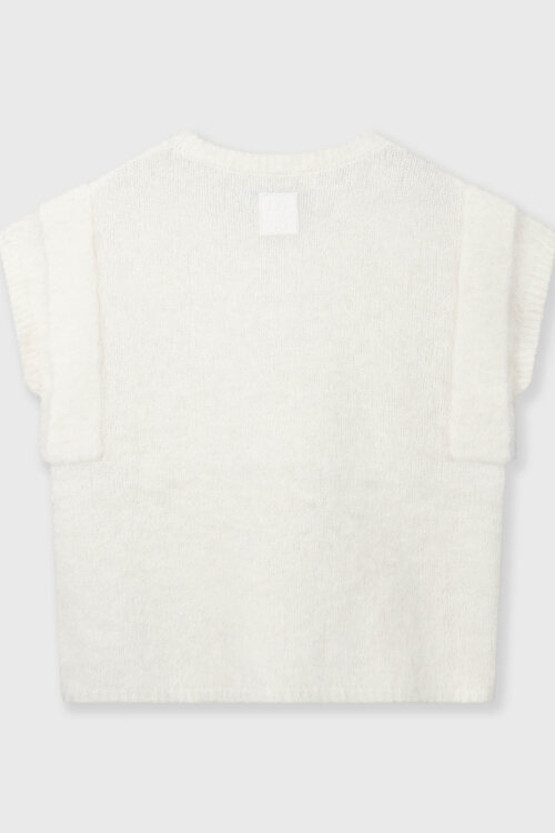 10Days Ecru sleeveless knit sweater