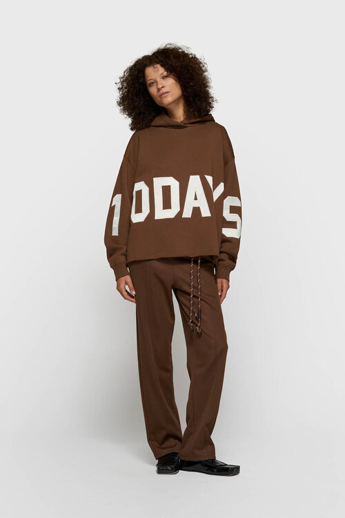 10Days dark truffle statement logo hoodie