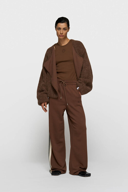 10Days dark truffle puffy hairy knit bomber