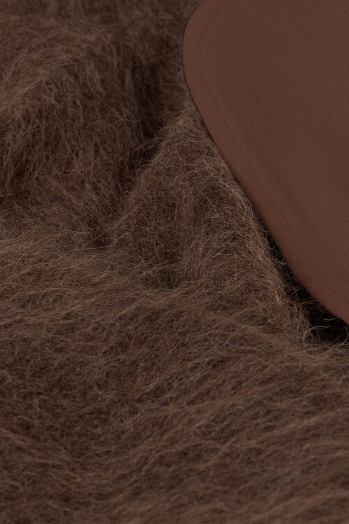 10Days dark truffle puffy hairy knit bomber