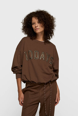 10Days dark truffle pleated sweater 10DAYS