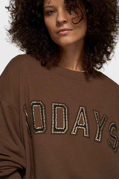 10Days dark truffle pleated sweater 10DAYS