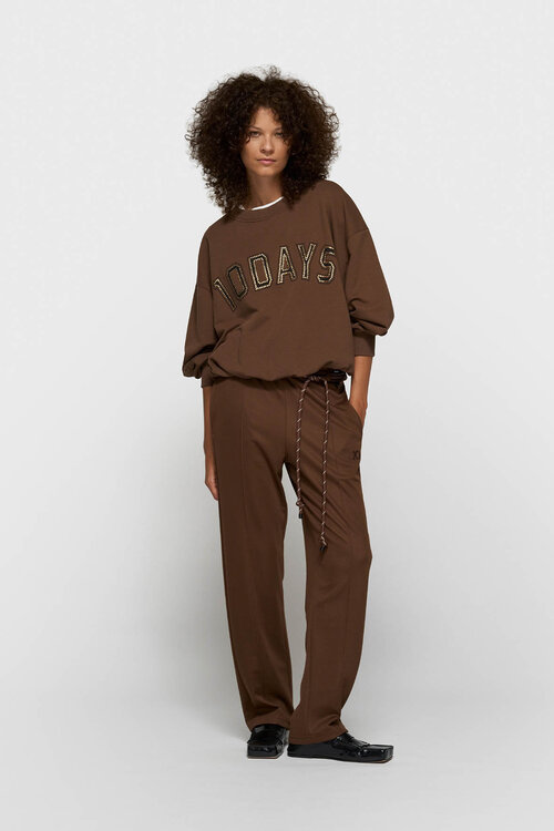 10Days dark truffle pleated sweater 10DAYS