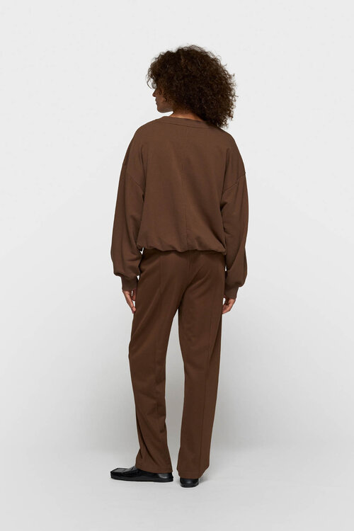 10Days dark truffle pleated sweater 10DAYS