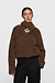 10Days dark truffle hairy knit sweater pleats