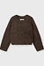 10Days dark truffle hairy knit sweater pleats