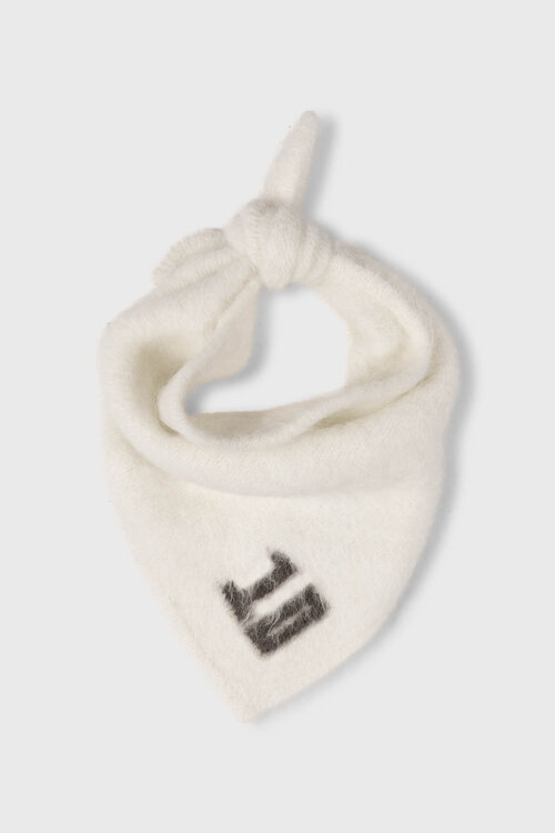 10Days Ecru hairy knit bandana