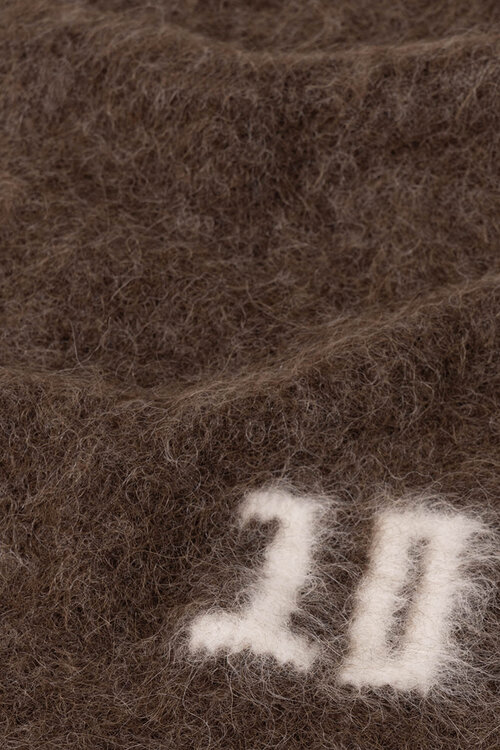 10Days dark truffle hairy knit bandana