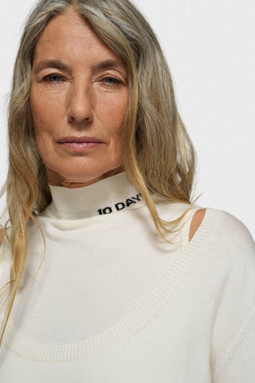 10Days Ecru knit singlet