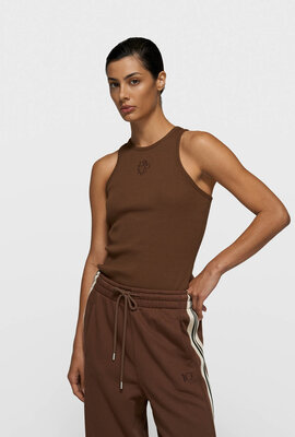 10Days dark truffle tank top rib