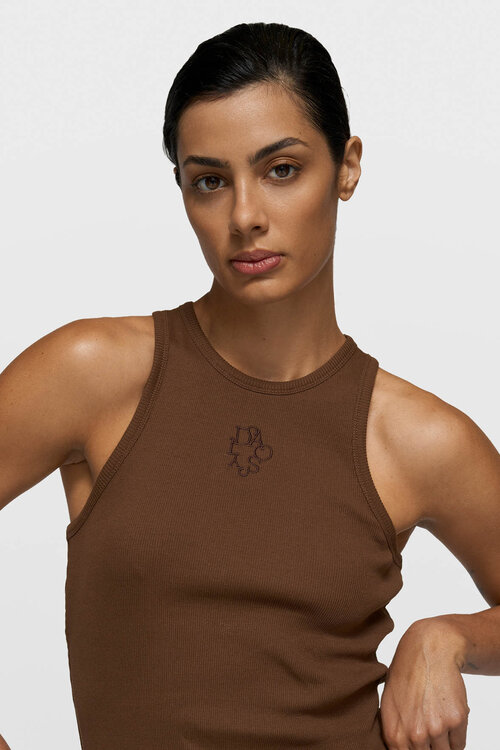 10Days dark truffle tank top rib