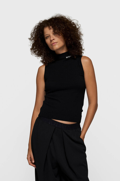 10Days Black knit singlet