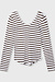 10Days ecru/bruin v-neck ballet top stripes