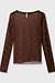 10Days dark truffle mesh long sleeve monogram