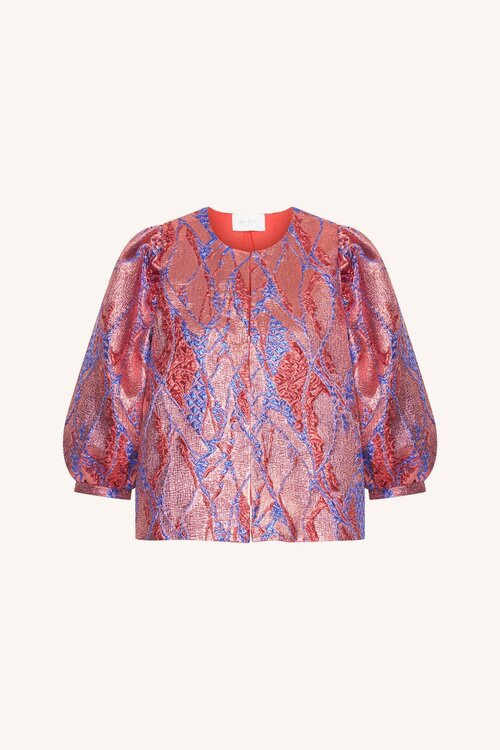 By Bar Koraal Mauri Jacquard Blouse