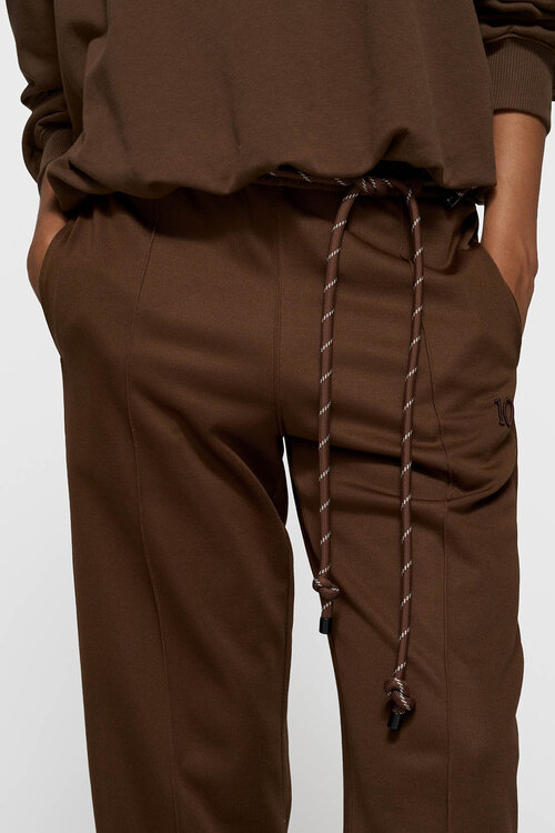 10Days dark truffle tapered track pants
