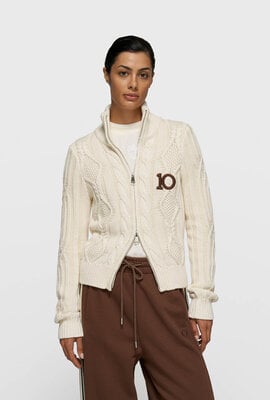 10Days Pearl cable knit zip