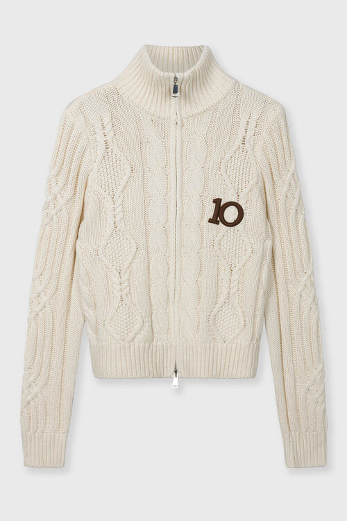10Days Pearl cable knit zip