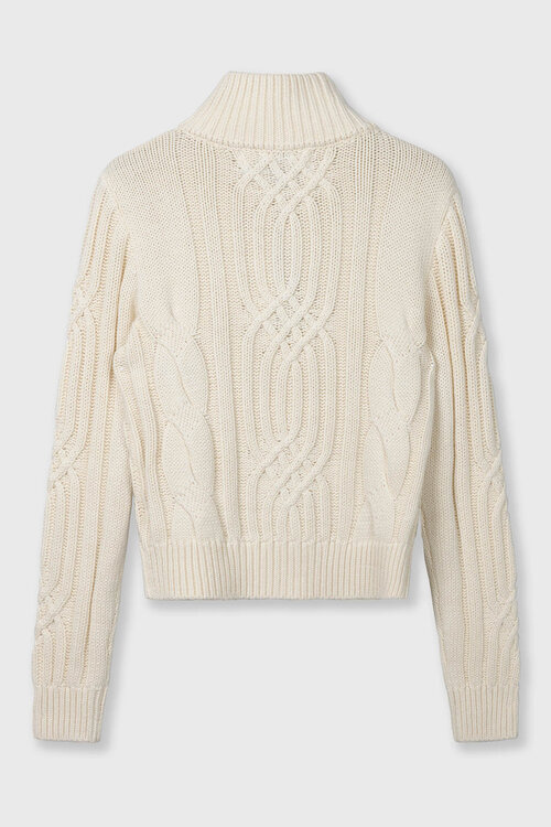 10Days Pearl cable knit zip
