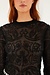 Farm Rio Zwart Turtleneck embroidery shirt