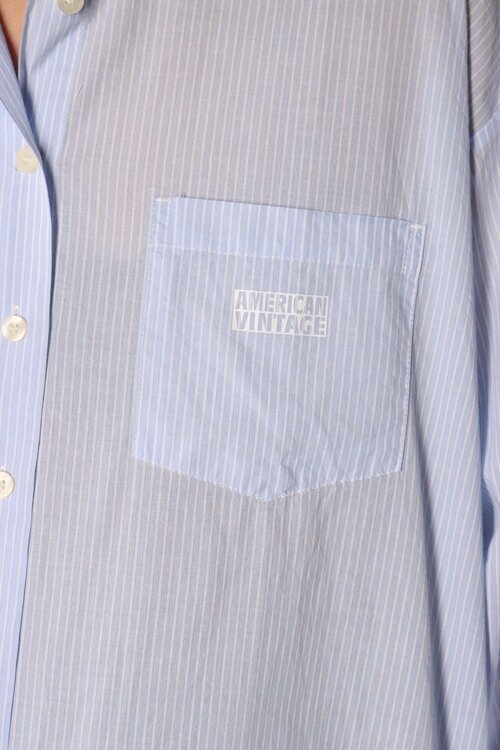 American Vintage Blauw/ witte Blouse