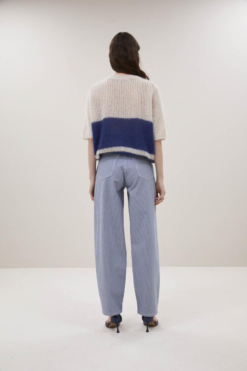 By Bar Navy Nino Vintage Stripe Pullover