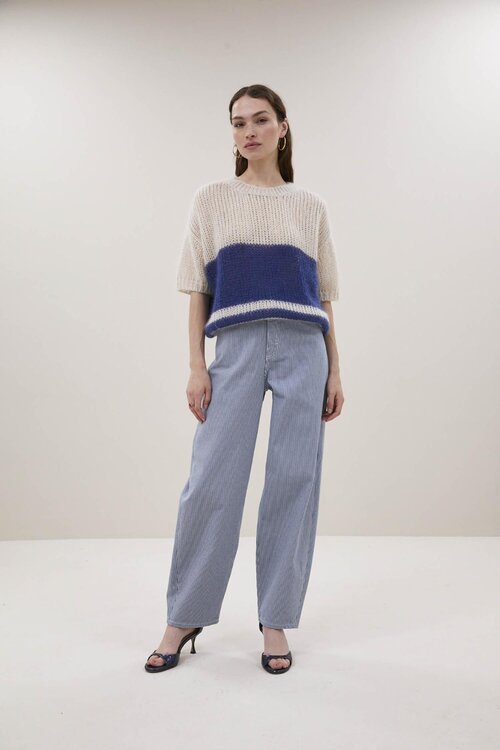 By Bar Navy Nino Vintage Stripe Pullover