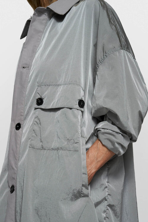 10Days Light Graphite oversized shirt jacket