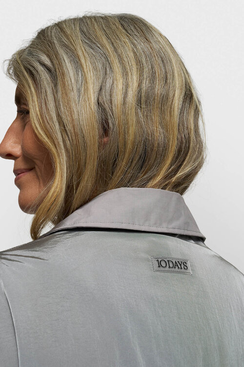 10Days Light Graphite oversized shirt jacket