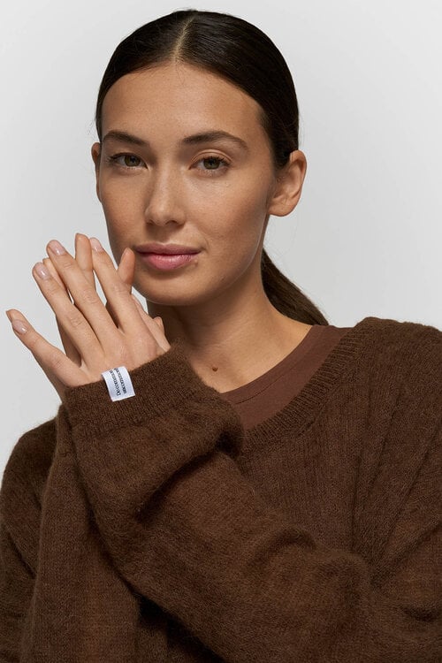 10Days dark truffle thin knit sweater