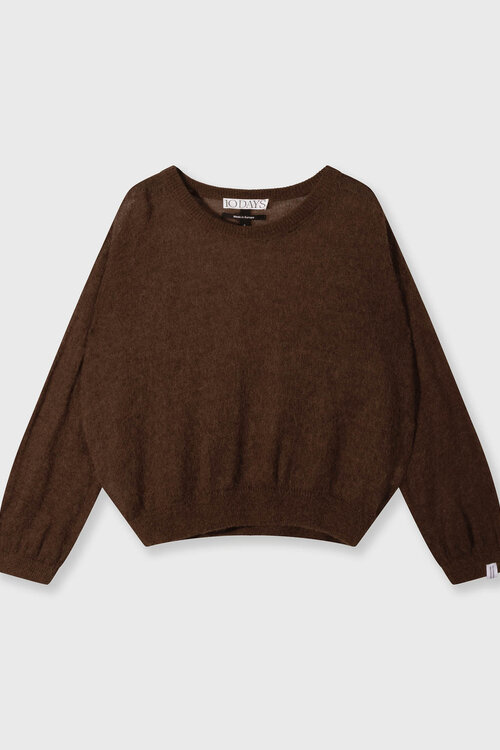 10Days dark truffle thin knit sweater