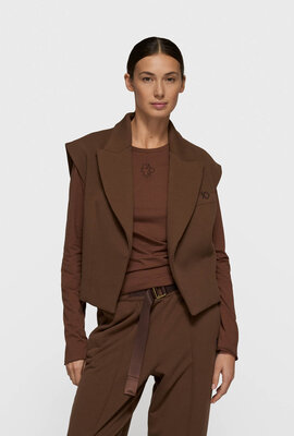 10Days dark truffle sleeveless blazer