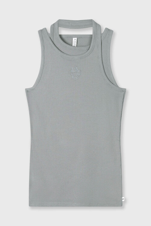 10Days Light Graphite a-symmetric rib top