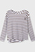 10Days white/dark truffle long sleeve tee stripes