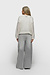 10Days grey melee/ecru thin v-neck knit sweater