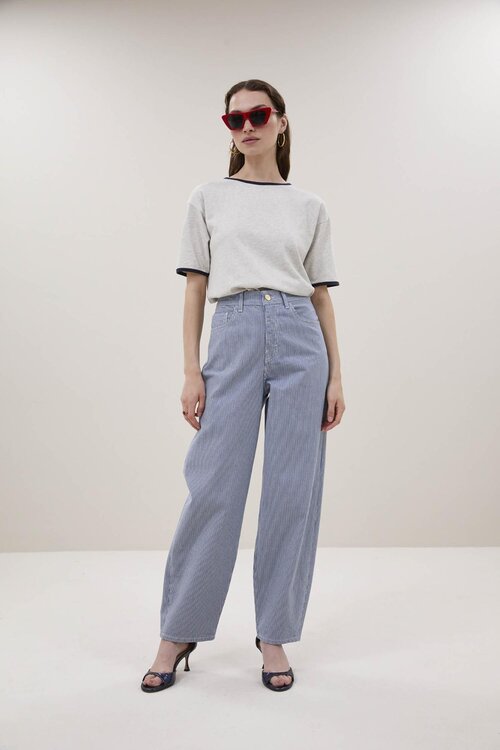By Bar Blauw/ witte Lew Stripe Pants