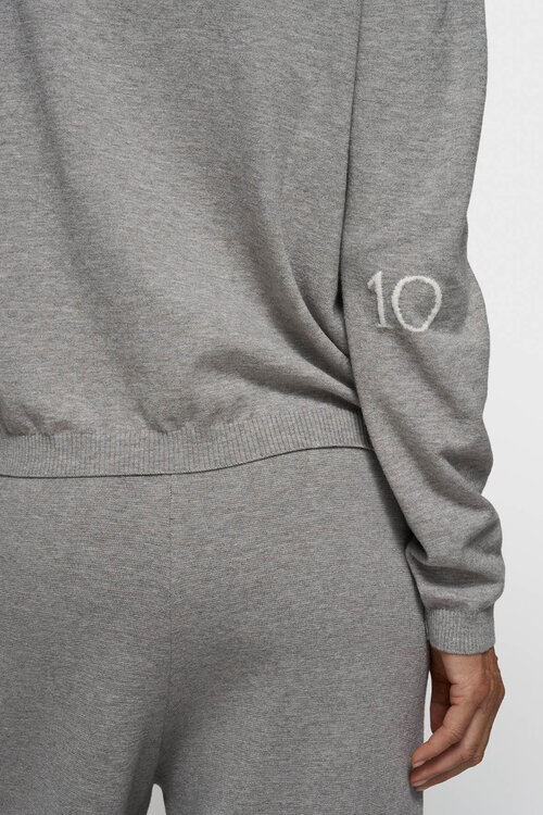 10Days Grey Melee western knit pants