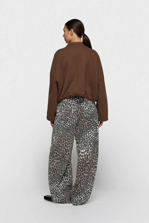 10Days Ecru western pants leopard